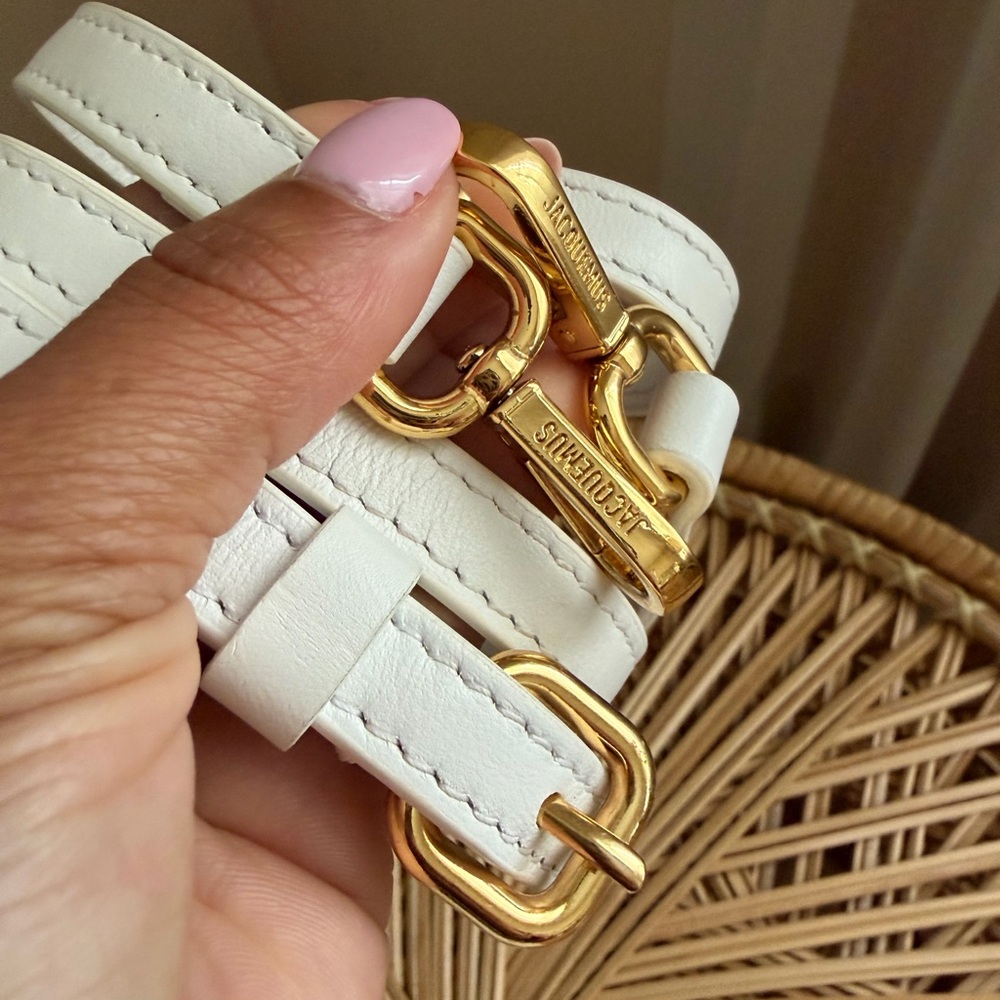 Jacquemus White Leather Le Bambino Mini Top-Handle Bag - Picture 13 of 15